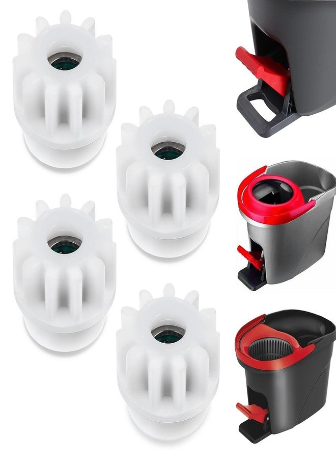 Larrel 4 Pcs Spin Mop Replacement Parts, Spin Mop Bucket Clutch Bearing Bucket Gear Sprockets Pedal Repair Replacement Compatible with Ocedar for Mops Mopping Buckets (White) - Image 1